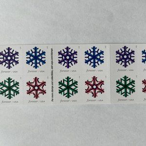 2015 Forever Geometric Snowflakes 5 Sheets First Class